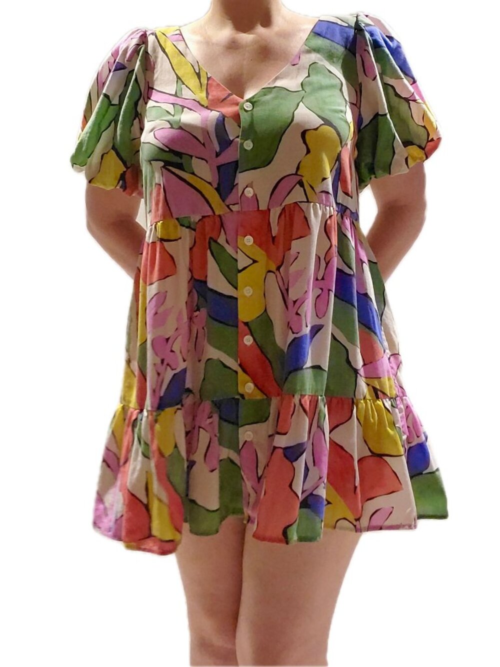 Untitled in Motion Lulani Puff Sleeve Printed Mini Dress